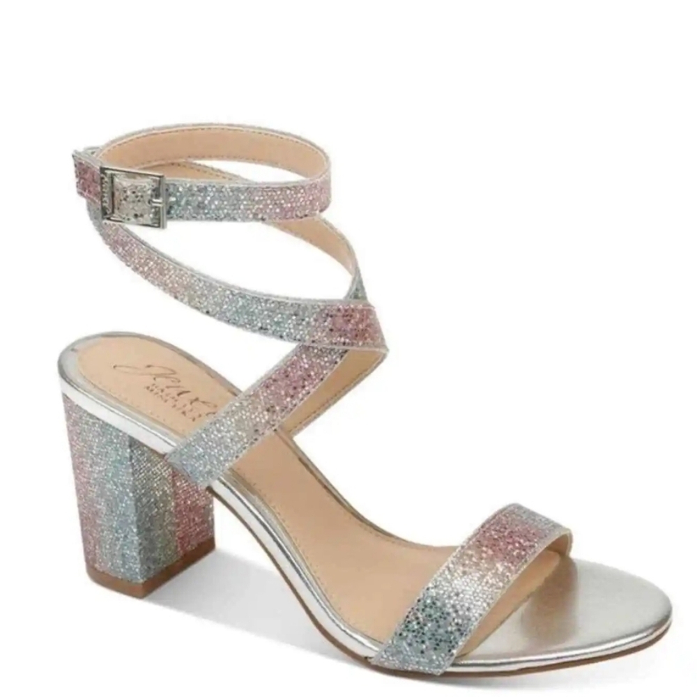 Jewel Badgley Mischka Newberry Sandal Women's Size 6 Glitter Upper New